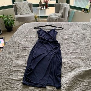 Body con dress with slit